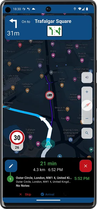 CargoTour truck navigation on a phone