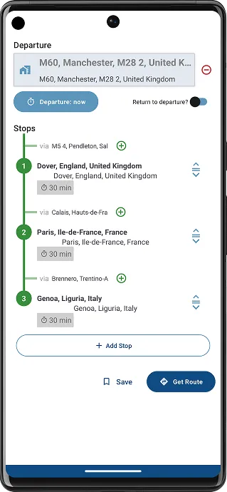 CargoTour truck navigation on a phone