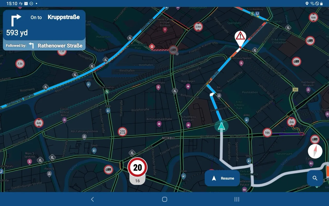 CargoTour truck navigation running on a tablet